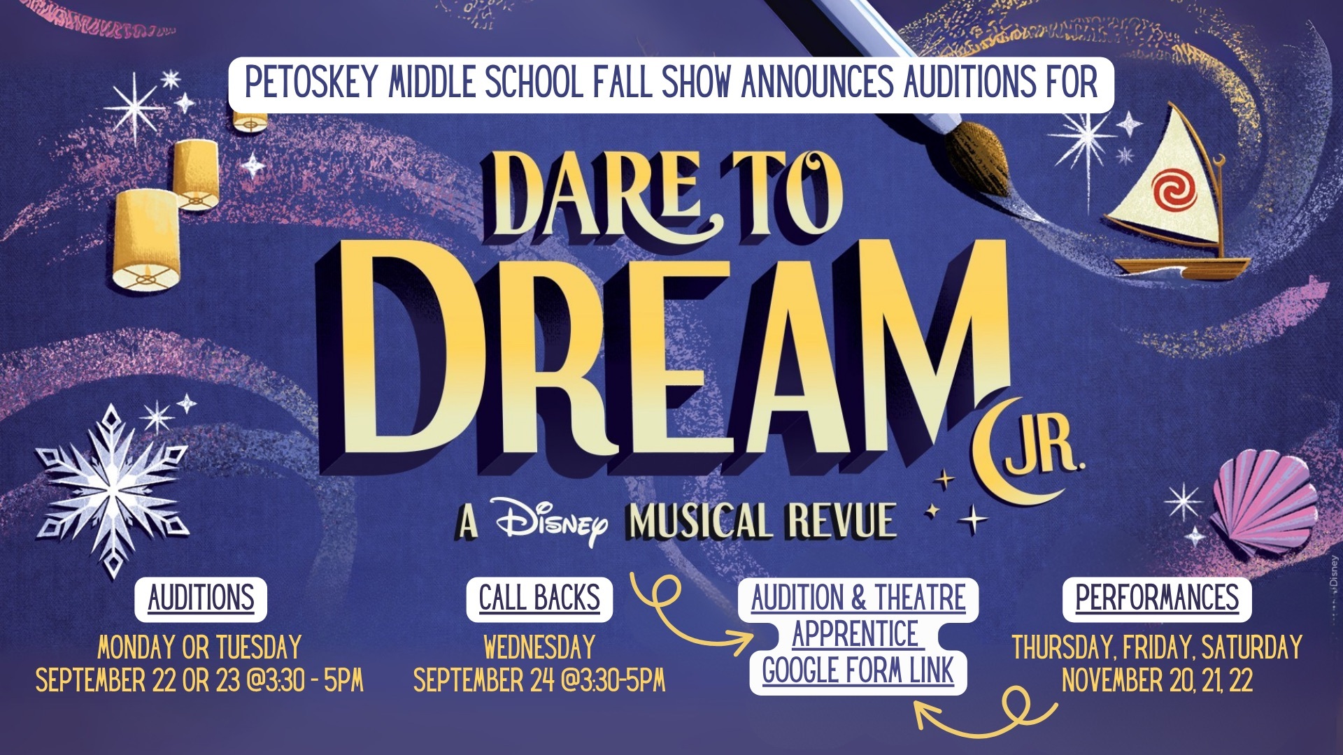 DARE TO DREAM FALL SHOW AUDTIONS
