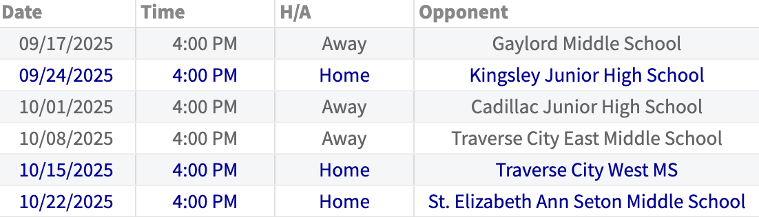 Football Schedule